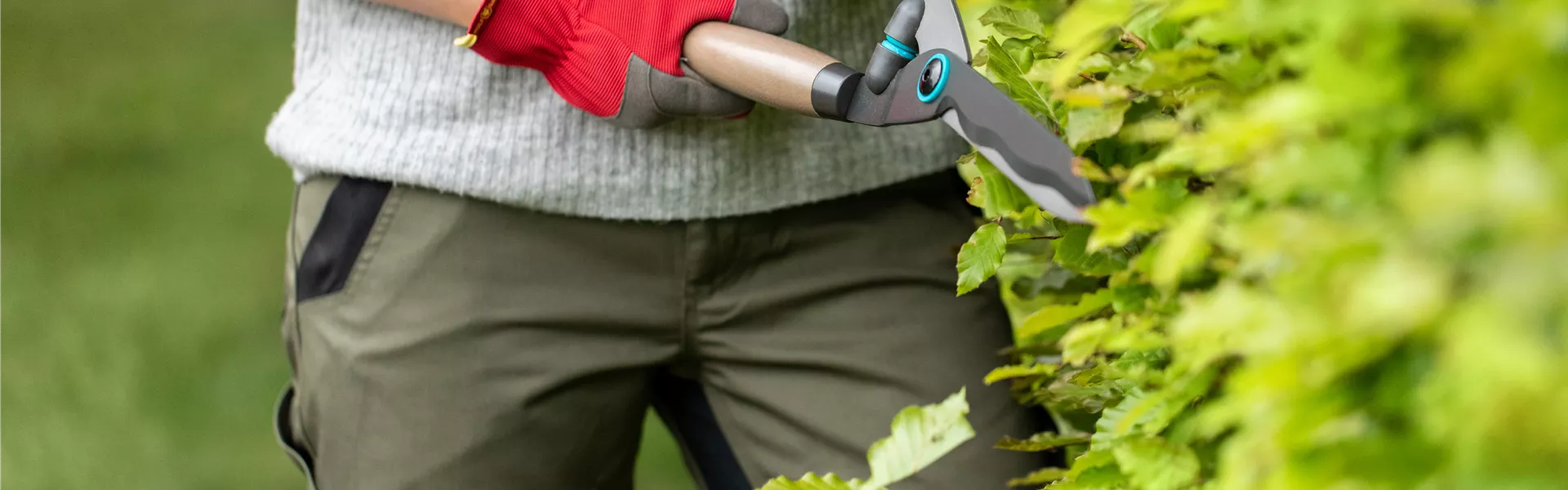 Gartengeräte - Arbeit mit Heckenschere Gartengeräte - Arbeit mit Heckenschere